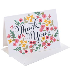 Retro Floral Thank You Note Cards | PaperDirect's
