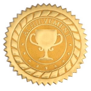 Achievement Embossed Gold Foil Seals | PaperDirect's