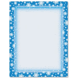 Bordered Snowflake Border Papers | PaperDirect's