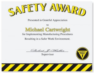 safety certificate template